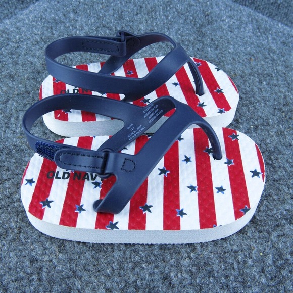 Old Navy Boys Flip Flop Shoes Blue Synthetic Hook & Loop Size T 5 Medium - Picture 3 of 5